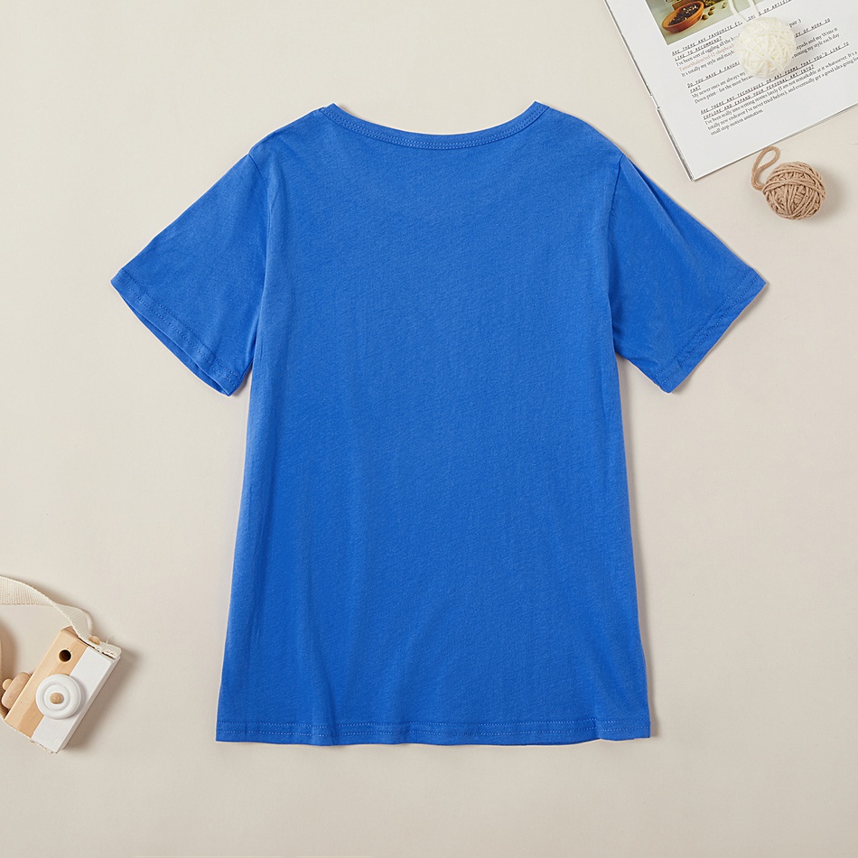 Casual Letter Print Pushdozer Cotton Tee for Boys